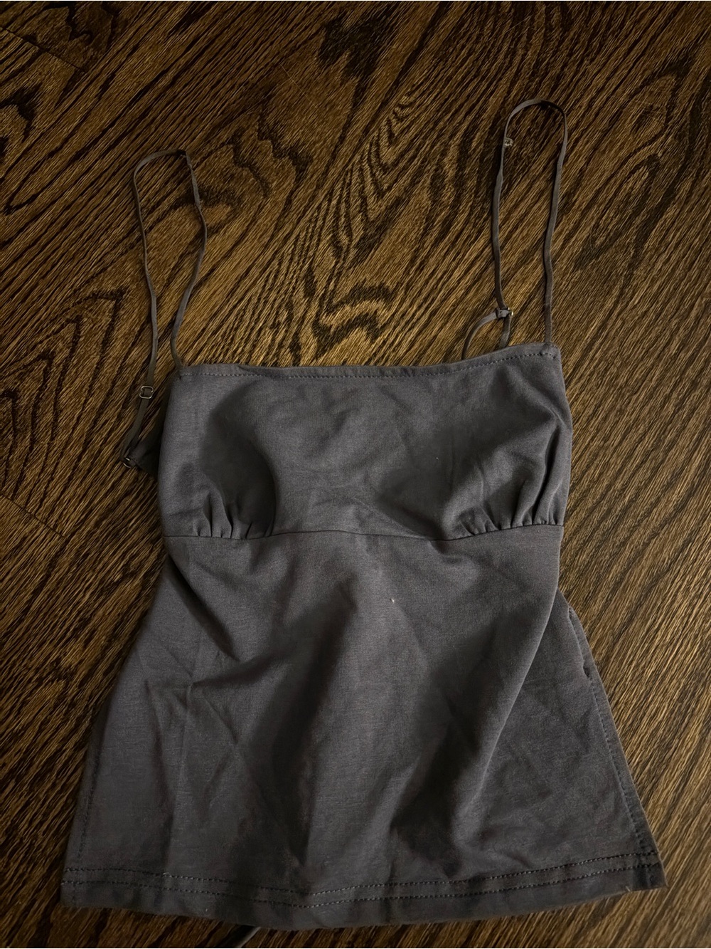 Edikted Charcoal Gray Cropped Spaghetti Strap Top